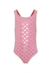 Billieblush Pink Swimsuit For Girl With Shells In Pink