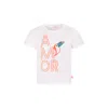 Billieblush Pink T-shir For Girl With Pelican Print In White