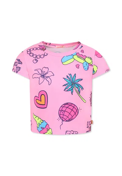 Billieblush Kids' Pink T-shirt For Girl With Print