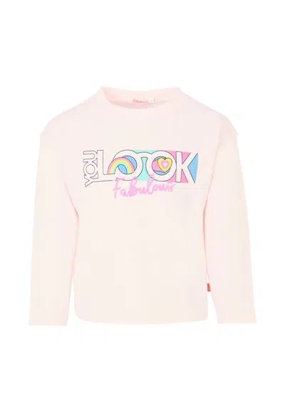 Billieblush Kids' Pink T-shirt For Girl With Writing