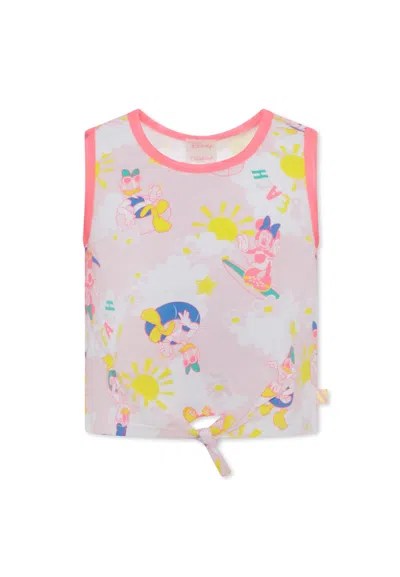 Billieblush Kids' Pink Tank Top For Girl With Disney Print