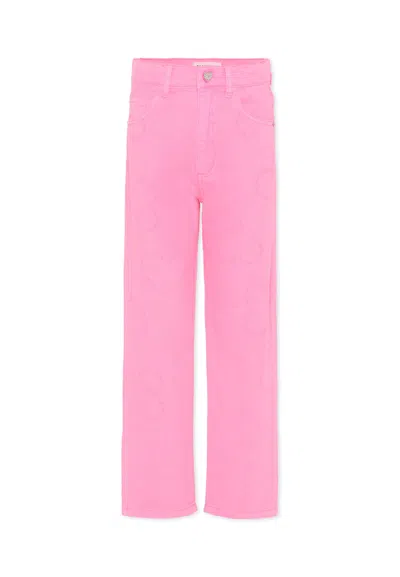Billieblush Kids' Pink Trousers For Girl With Hearts