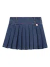 Billieblush Pleated Denim Skirt In Blue