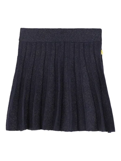 Billieblush Pleated Knitted Skirt In Blue