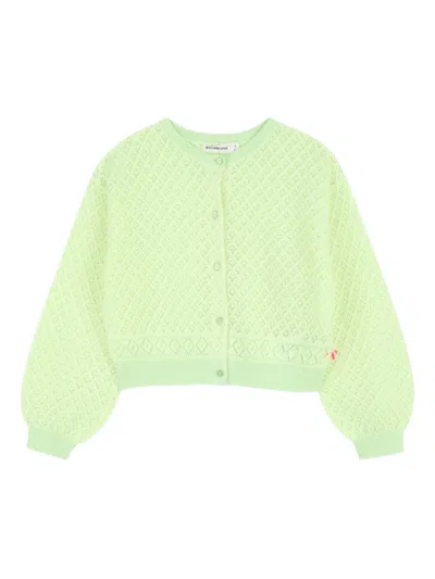Billieblush Kids' Pointelle-design Cardigan In Green