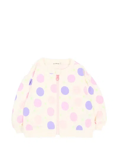 Billieblush Babies' Polka-dot Zip-up Hoodie In Nude