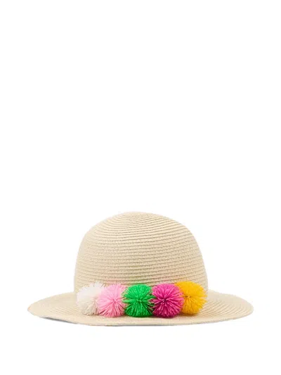 Billieblush Kids' Pom-pom Sun Hat In Green