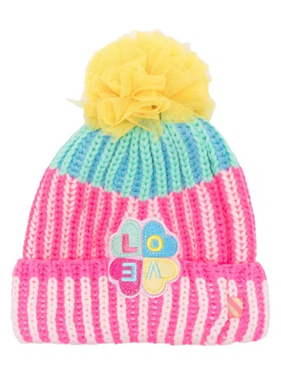 Billieblush Kids' Pompom-detail Beanie Hat In Pink