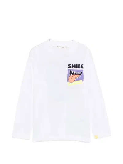 Billieblush Kids' Print-detail Long-sleeve Top In White