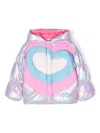 Billieblush Purple Down Jacket For Girl With Heart In Lilac