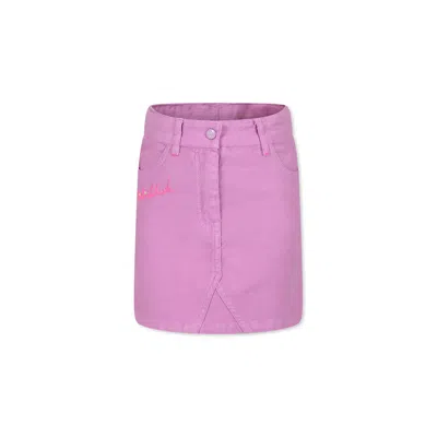 Billieblush Kids' Purple Skirt For Girl With Logo In Pink