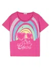 Billieblush Rainbow-motif Sequinned T-shirt In Pink