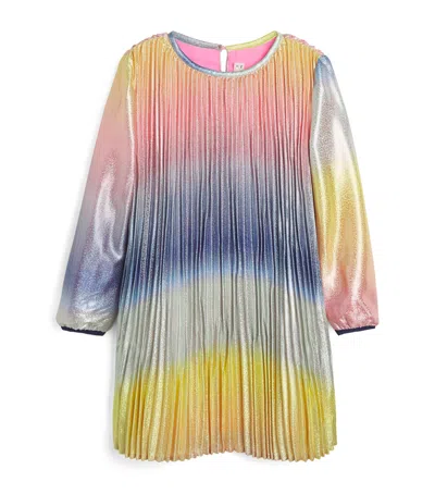 Billieblush Kids' Rainbow Pleated Dress In Multi