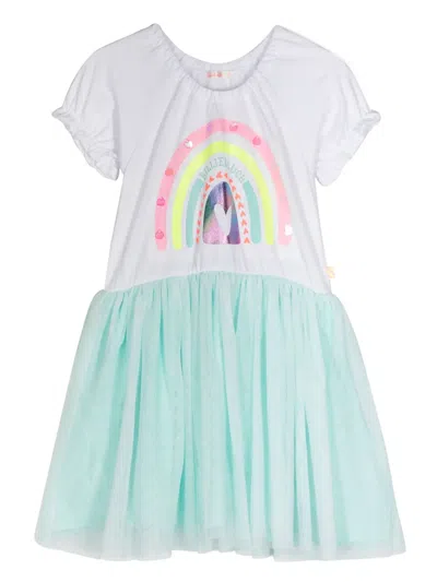 Billieblush Kids' Rainbow-print Dress In White