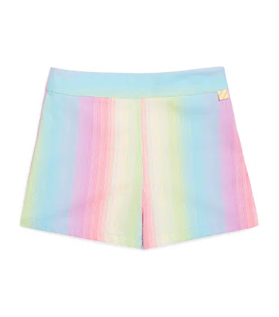 Billieblush Kids' Rainbow Stripe Denim Shorts
