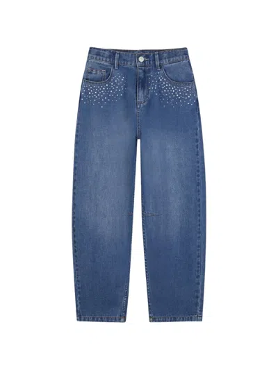 Billieblush Kids' Rhinestone-embellished Jeans In Blue