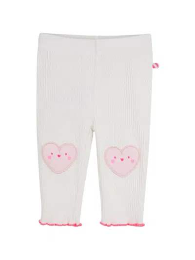 Billieblush Babies' Ribbed Heart-patch Leggings In White