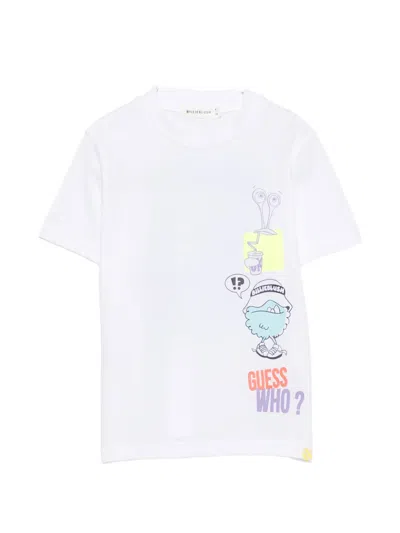 Billieblush Kids' Round-neck Print-detail T-shirt In White