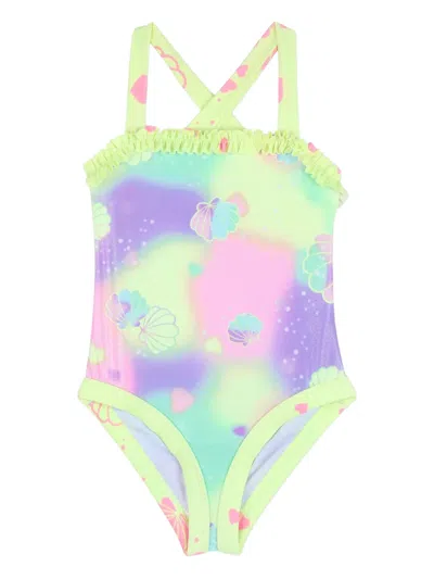 Billieblush Kids' Ruffle-detail Bikini Set (set Of Two) In Green