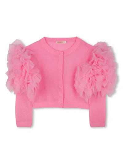 Billieblush Kids' Ruffle-detail Cardigan In Pink