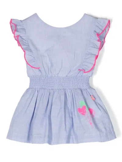 Billieblush Babies' Ruffle-trimmed Dress-bloomer Set In Azzurro