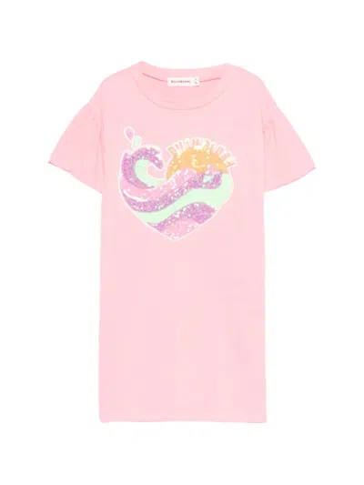 Billieblush Kids' Ruffled Heart-motif Dress In Pink