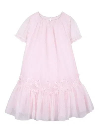 Billieblush Kids' Ruffled Sequin-embellished Dress In Pink