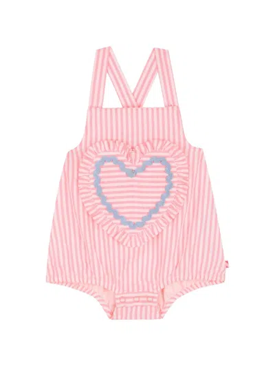 Billieblush Babies' Ruffled Striped Swimsuit In Pink