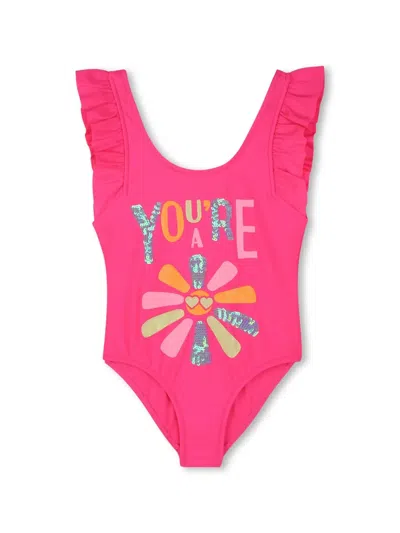 Billieblush Kids' Ruffled Swimsuit In Pink