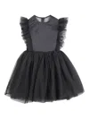 Billieblush Ruffled Tulle Dress In Black