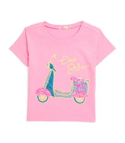 Billieblush Kids' Scooter Embellished T-shirt In Pink
