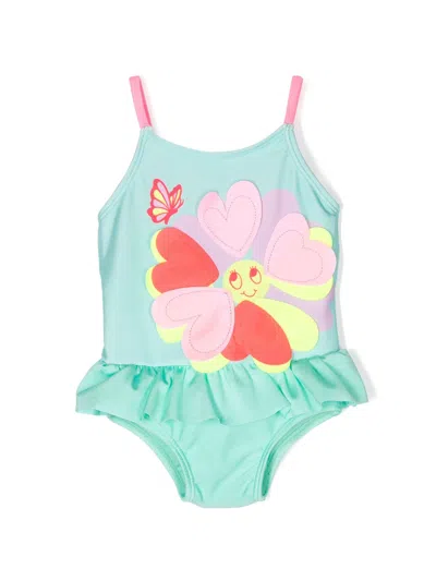 Billieblush Babies' Flower-appliqué Swimsuit In Multicolour