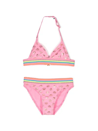 Billieblush Kids' Sea-shell Printed Bikini Set In Pink