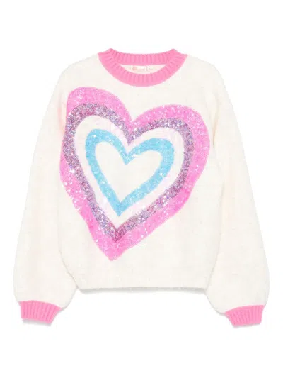 Billieblush Kids' Sequin-detail Sweater In Cream