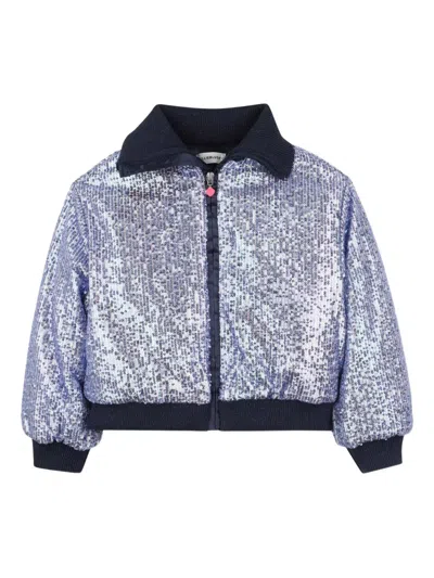 Billieblush Kids' Sequin-embellished Bomber Jacket In Blue