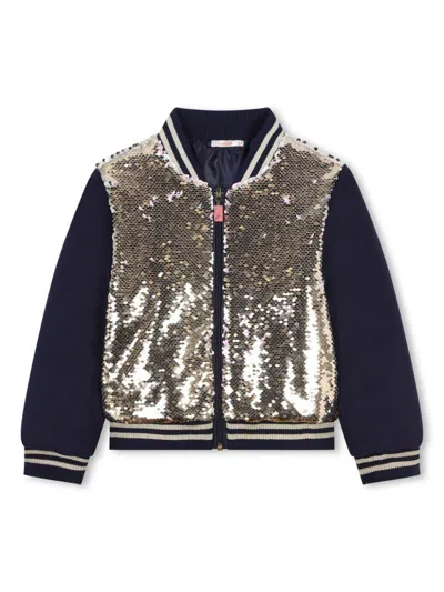 Billieblush Kids' Sequin-embellished Bomber Jacket In White