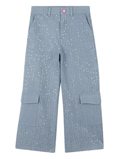 Billieblush Sequin-embellished Cargo Pants In Blue