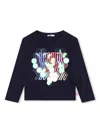 Billieblush Sequin-embellished Cotton T-shirt In 85t Navy