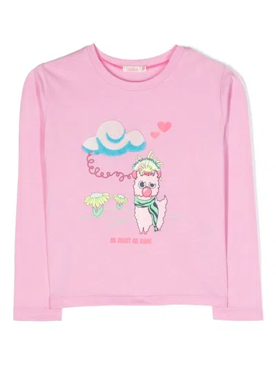 Billieblush Kids' T-shirt Mit Pailletten In Pink
