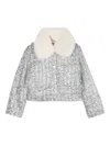 Billieblush Sequin-embellished Cropped Jacket In Silver