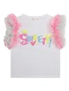 Billieblush Sequin-embellished Frill-sleeve T-shirt In White