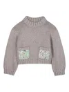 Billieblush Sequin-embellished Knitted Sweater In Gray