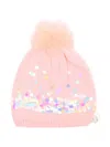 Billieblush Sequin-embellished Pom-pom Hat In Pink