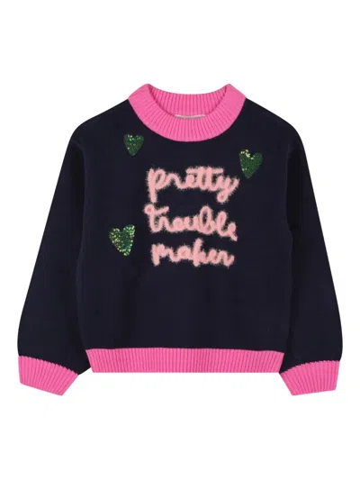 Billieblush Kids' Sequin-embellished Sweater In Blue