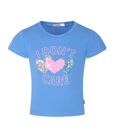 Billieblush Kids' Sequin-embellished T-shirt In Blue