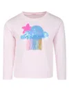 Billieblush Pink T-shirt For Girl With Cluods In Pink