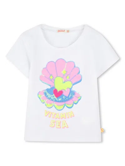 Billieblush Kids' Sequin-embellished T-shirt In White