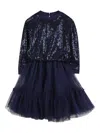 Billieblush Sequin-embellished Tulle Dress In Blue
