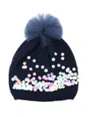 Billieblush Sequin-embellished Tulle Pompom Beanie In Blue