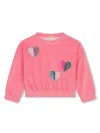 Billieblush Sequin-embellished Velvet Sweatshirt In Pink